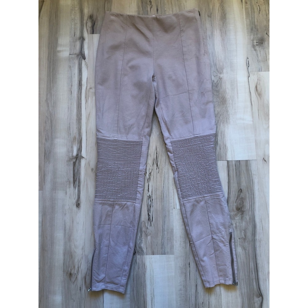 Wilfred Aritzia Tan Moto Leggings Ankle Zip Pants Beige Size 8